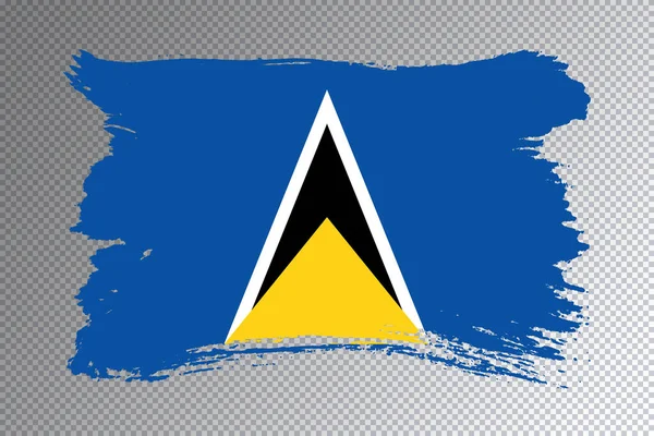 Saint Lucia Flagge Pinselstrich Nationalflagge Auf Transparentem Hintergrund — Stockfoto