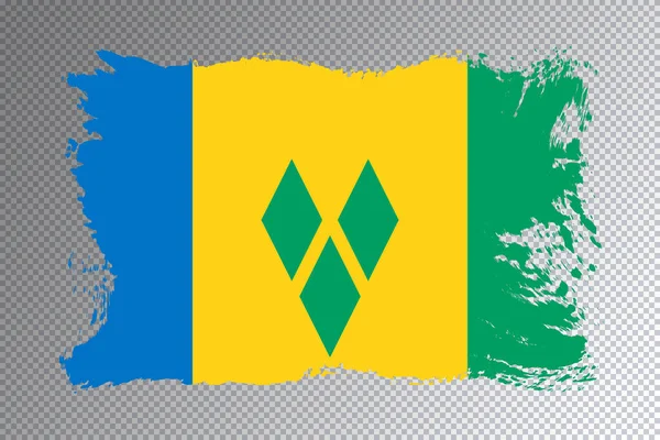 Saint Vincent Grenadine Pennellata Bandiera Bandiera Nazionale Sfondo Trasparente — Foto Stock