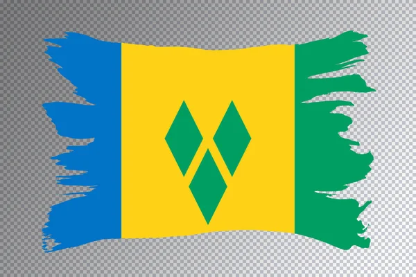 Saint Vincent Grenadines Flag Brush Stroke National Flag Transparent Background — Stock Photo, Image