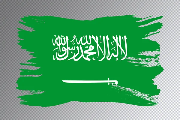 Flagge Saudi Arabiens Pinselstrich Nationalflagge Auf Transparentem Hintergrund — Stockfoto