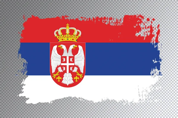 Мазок Кисти Флага Сербии Национальный Флаг Прозрачном Фоне — стоковое фото
