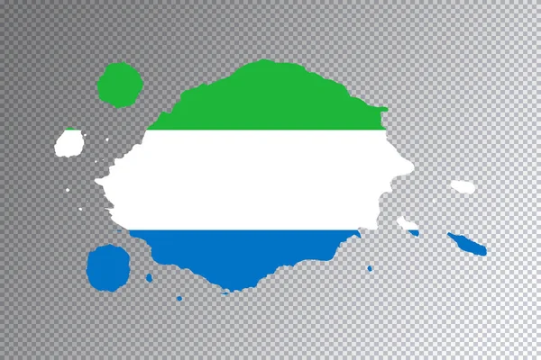 Pennellata Bandiera Sierra Leone Bandiera Nazionale Sfondo Trasparente — Foto Stock