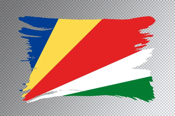 Pincel Bandeira Das Seychelles Bandeira Nacional Sobre Fundo Transparente — Fotografia de Stock