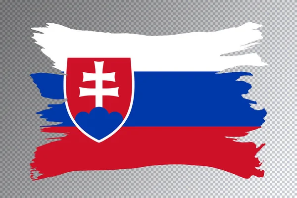 Словацький Прапор Мазка Національний Прапор Прозорому Тлі — стокове фото