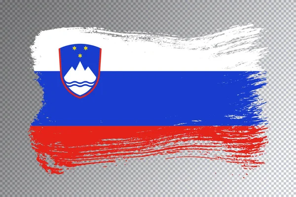 Slovenia Penselstrøk Nasjonalt Flagg Gjennomsiktig Bakgrunn – stockfoto