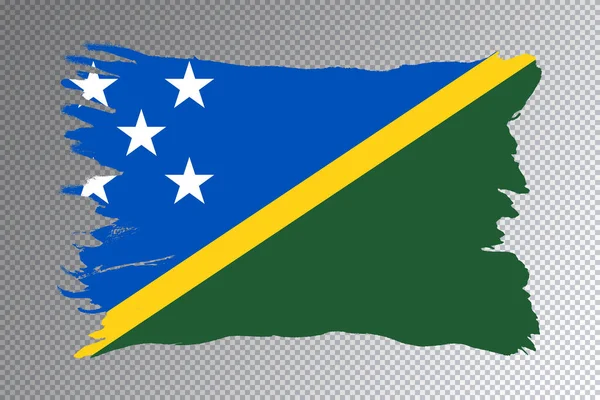 Pinselstrich Der Salomonischen Flagge Nationalflagge Auf Transparentem Hintergrund — Stockfoto