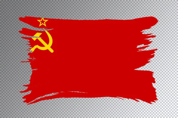 Sovjet Unie Vlaggenborstel Slag Nationale Vlag Transparante Achtergrond — Stockfoto