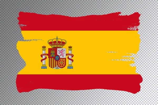 Espanha Pincel Bandeira Bandeira Nacional Sobre Fundo Transparente — Fotografia de Stock