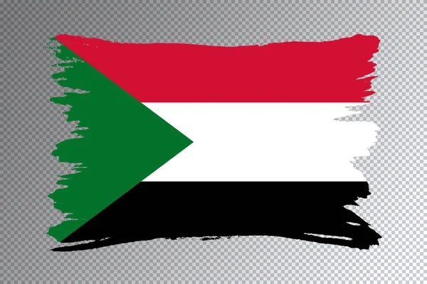 Pinselstrich Der Sudan Flagge Nationalflagge Auf Transparentem Hintergrund — Stockfoto