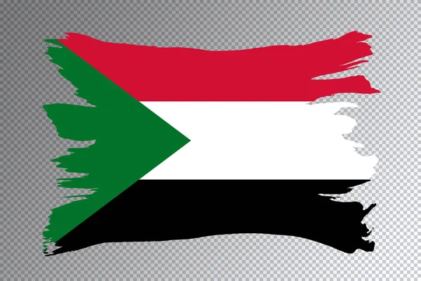 Sudão Pincel Bandeira Acidente Vascular Cerebral Bandeira Nacional Fundo Transparente — Fotografia de Stock
