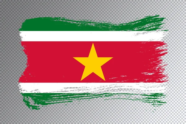 Suriname Flagge Pinselstrich Nationalflagge Auf Transparentem Hintergrund — Stockfoto