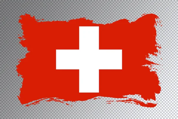 Cepillo Bandera Suiza Bandera Nacional Sobre Fondo Transparente — Foto de Stock