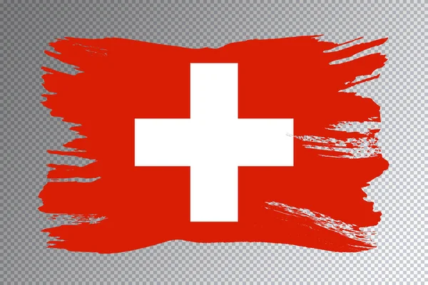 Cepillo Bandera Suiza Bandera Nacional Sobre Fondo Transparente — Foto de Stock