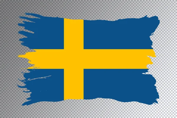 Штрих Кистью Флага Швеции Национальный Флаг Прозрачном Фоне — стоковое фото