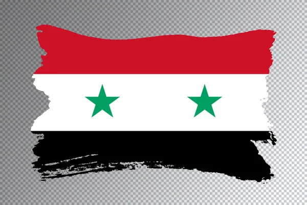 Suriye Bayrağı Fırça Darbesi Şeffaf Arkaplanda Ulusal Bayrak — Stok fotoğraf