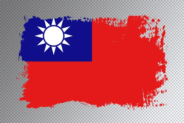 Taiwan Vlaggenborstel Slag Nationale Vlag Transparante Achtergrond — Stockfoto