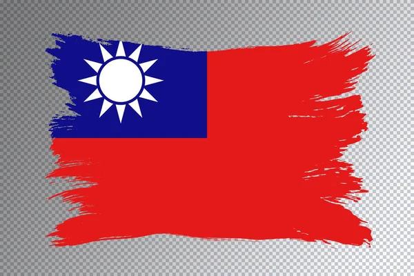 Taiwan Flagga Pensel Stroke Nationell Flagga Transparent Bakgrund — Stockfoto