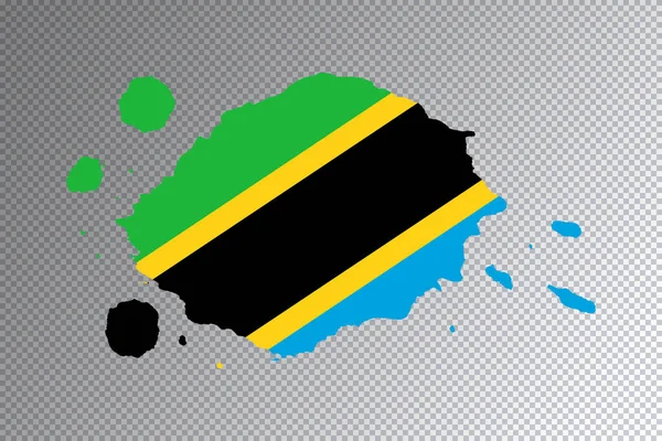 Golpe Pincel Bandera Tanzania Bandera Nacional Sobre Fondo Transparente — Foto de Stock
