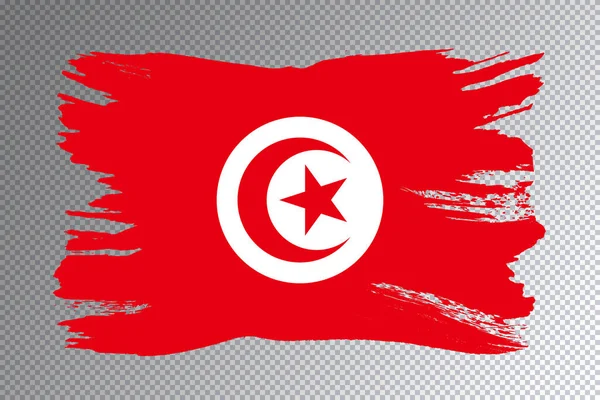 Tunisien Flagga Pensel Stroke Nationell Flagga Transparent Bakgrund — Stockfoto