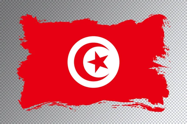 Tunisien Flagga Pensel Stroke Nationell Flagga Transparent Bakgrund — Stockfoto