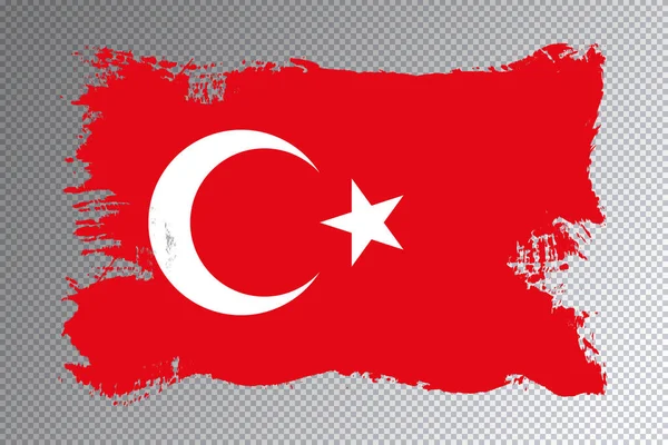 Türkiye bayrağı fırça darbesi ve şeffaf arkaplanda ulusal bayrak