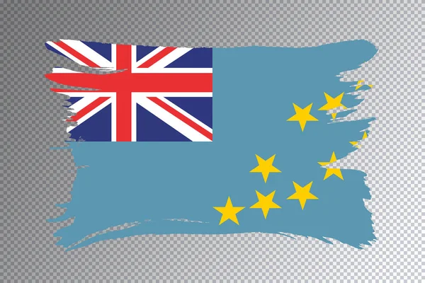 Tuvalu Zászló Ecset Stroke Nemzeti Zászló Átlátszó Háttér — Stock Fotó
