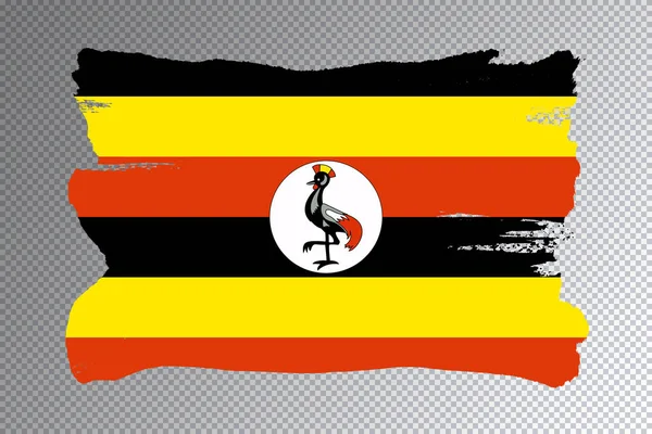 Uganda Pincel Bandeira Bandeira Nacional Sobre Fundo Transparente — Fotografia de Stock