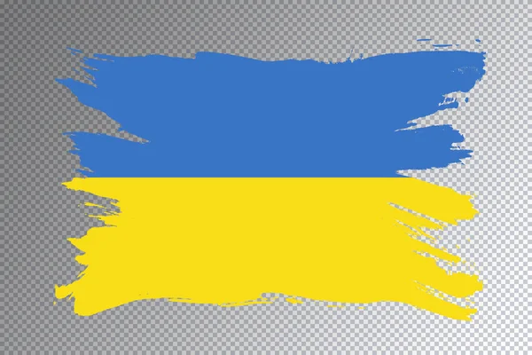 Pinselstrich Der Ukrainischen Flagge Nationalflagge Auf Transparentem Hintergrund — Stockfoto