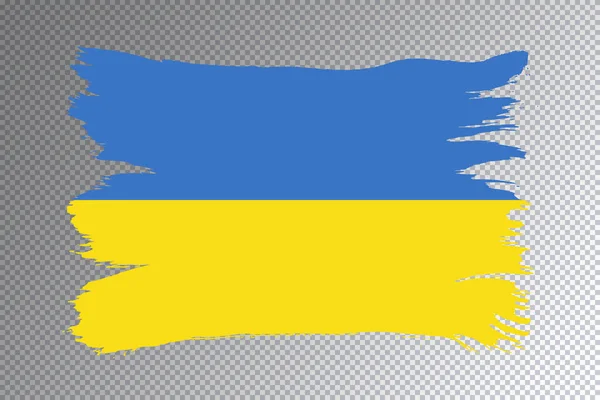 Pinselstrich Der Ukrainischen Flagge Nationalflagge Auf Transparentem Hintergrund — Stockfoto