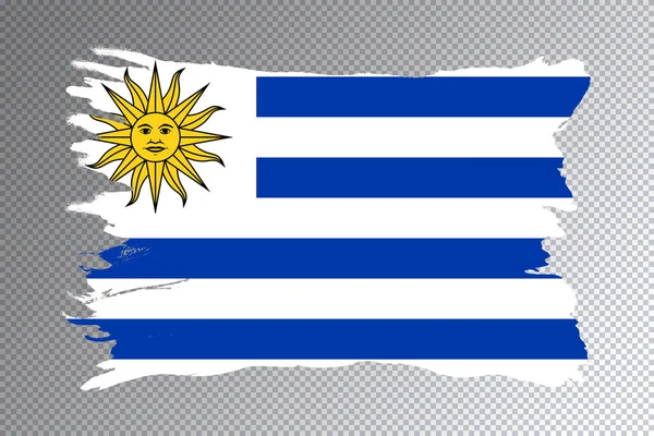 Pinselstrich Der Uruguayischen Flagge Nationalflagge Auf Transparentem Hintergrund — Stockfoto