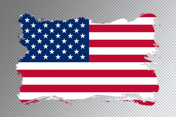 美国国旗刷 透明背景下的国旗 — 图库照片
