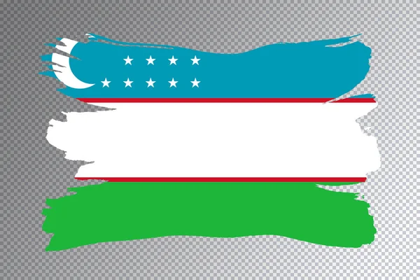 Özbekistan Bayrak Fırça Darbesi Şeffaf Arkaplanda Ulusal Bayrak — Stok fotoğraf