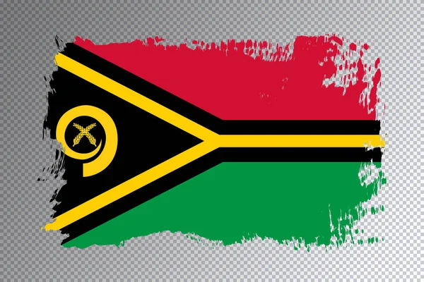 Pincelada Bandera Vanuatu Bandera Nacional Sobre Fondo Transparente —  Fotos de Stock