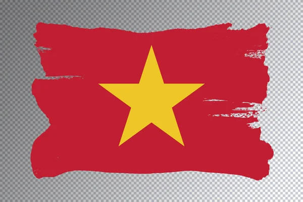 Pincel Bandera Vietnam Bandera Nacional Sobre Fondo Transparente —  Fotos de Stock