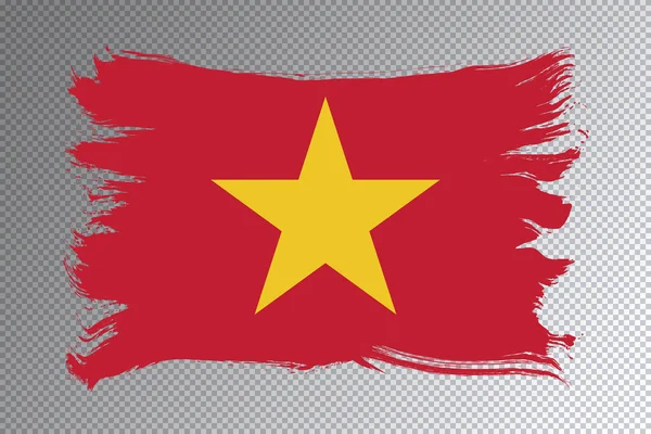 Мазок Кисти Флага Вьетнама Национальный Флаг Прозрачном Фоне — стоковое фото