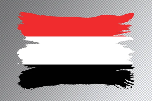 Jemen Zászló Ecset Stroke Nemzeti Zászló Átlátszó Háttér — Stock Fotó