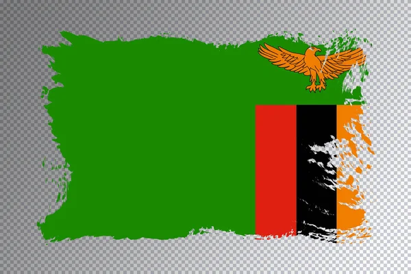 Sambia Flagge Pinselstrich Nationalflagge Auf Transparentem Hintergrund — Stockfoto
