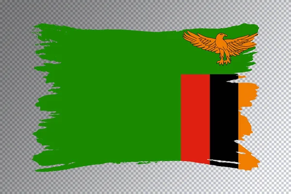 Zambie Vlajka Tahu Štětcem Národní Vlajka Průhledném Pozadí — Stock fotografie