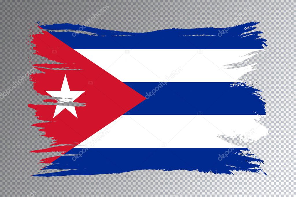 Cuba flag brush stroke, national flag on transparent background