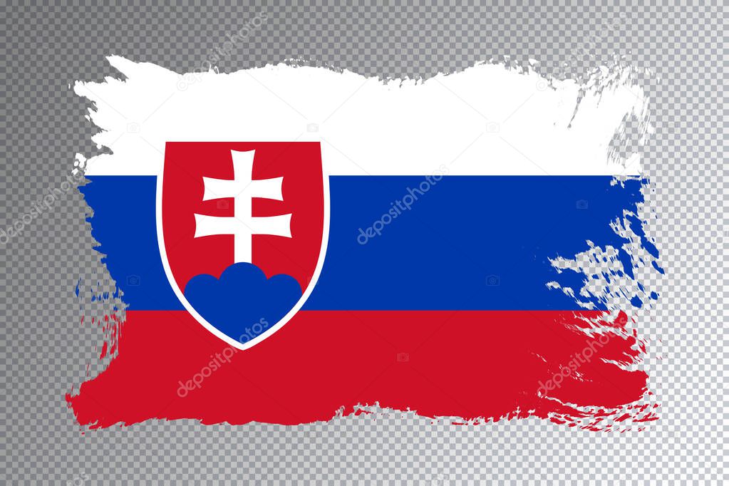 Slovakia flag brush stroke, national flag on transparent background