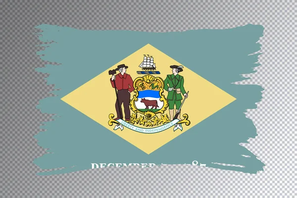 Delaware Stat Flagga Delaware Flagga Transparent Bakgrund — Stockfoto