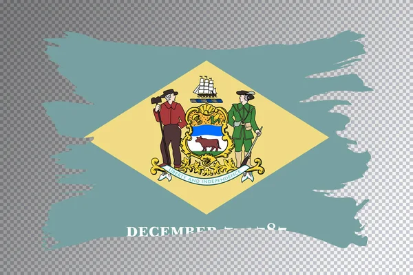 Flagge Des Bundesstaates Delaware Transparenter Hintergrund Der Flagge Von Delaware — Stockfoto