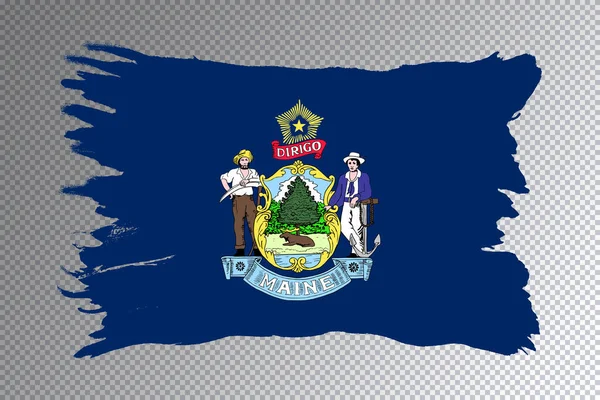 Flaga Stanu Maine Przejrzyste Tło Flagi Maine — Zdjęcie stockowe