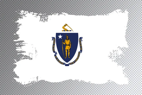 Bandeira Estado Massachusetts Bandeira Massachusetts Fundo Transparente — Fotografia de Stock