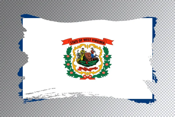 Bandera Del Estado Virginia Occidental Bandera Virginia Occidental Fondo Transparente — Foto de Stock