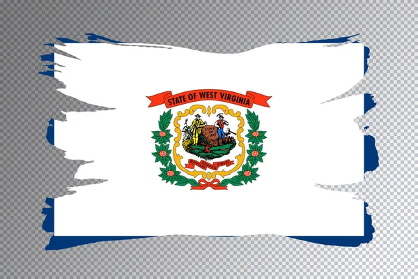 West Virginia Bandeira Estado West Virginia Bandeira Transparente Fundo — Fotografia de Stock