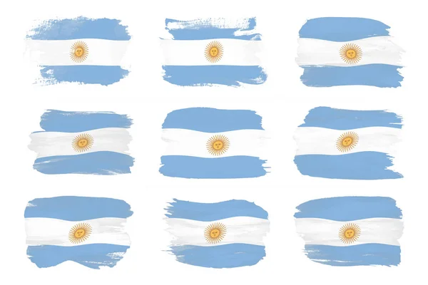 Pincelada Bandera Argentina Bandera Nacional Sobre Fondo Blanco —  Fotos de Stock