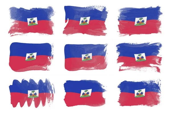Haiti Flag Brush Stroke National Flag White Background — Stock Photo, Image