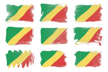 Kongo Cumhuriyeti bayrak fırça darbesi, beyaz arka planda ulusal bayrak