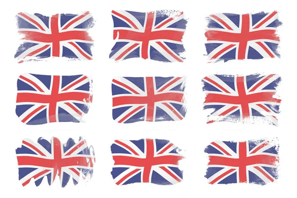 Egyesült Királyság Zászló Ecset Stroke Nemzeti Zászló Fehér Háttér — Stock Fotó